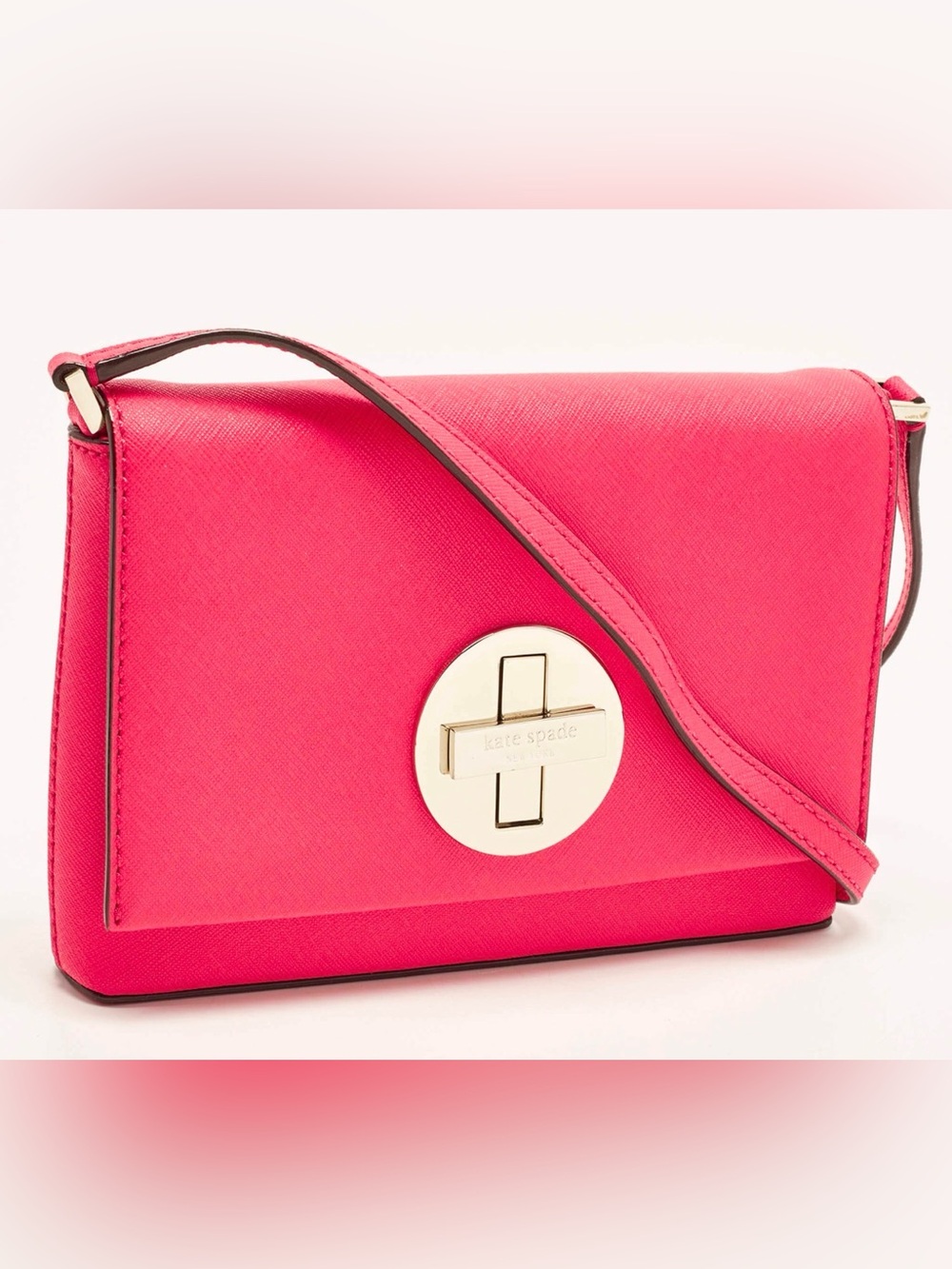 Kate Spade Newbury Lane Sally Turn Lock leather Crossbody Bag